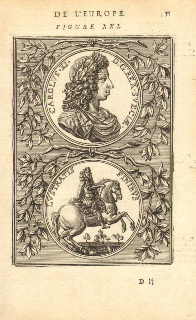 KING CHARLES KARL XI SWEDEN 'Carolus Rex Sveciae' Lustratis Finibus. MALLET 1683